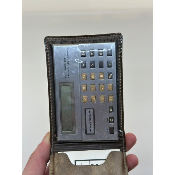 VTG Brown & Bigelow Auto Shut-Off LCD Pocket Foldup Calculator In Wallet READ - Picture 3 of 7